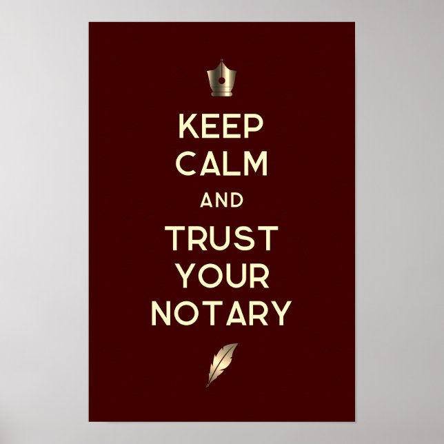 Póster Mantener texto de cita notarial calmado (Frente)