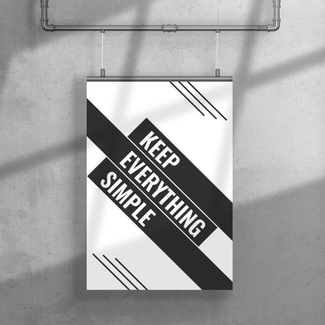 Póster Mantener todo sencillo (Keep Everything Simple)
