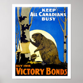 Póster Mantener todos los canadienses ocupados