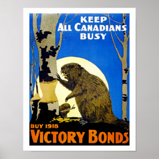 Póster Mantener todos los canadienses ocupados
