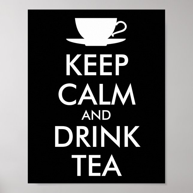 Póster MANTENER TRANQUILO Y BEBER TÉ - taza de té (Frente)