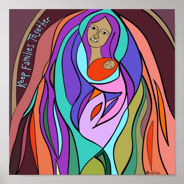Póster Mantener unidas a las familias - Madonna para un p (Frente)