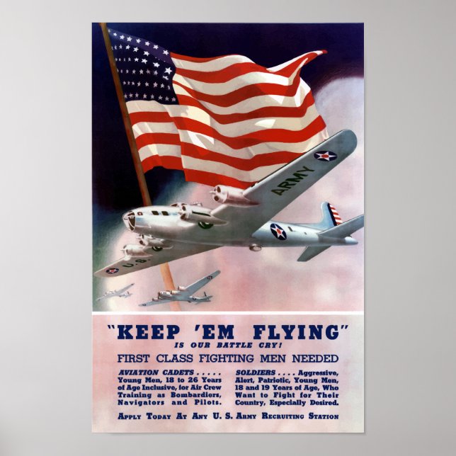 Póster Mantenerlos volando — Cuerpo Aéreo de la Segunda G (Frente)