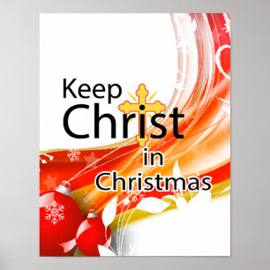 Póster Mantenga a Cristo navidad, remolino
