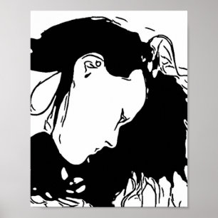 Póster Mantenga el pelo hacia atrás