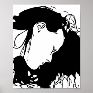 Póster Mantenga el pelo hacia atrás