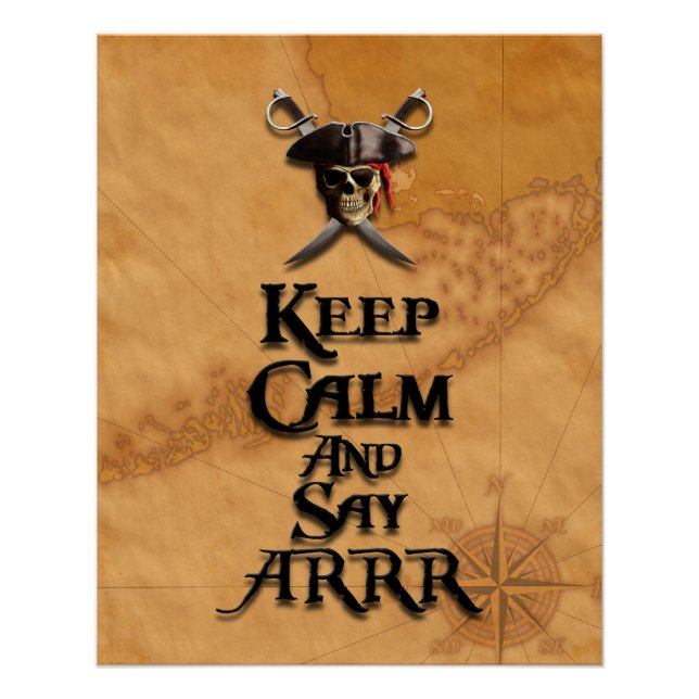Póster Mantenga la calma y diga ARRR (Anverso)