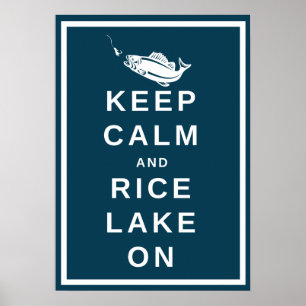 Póster Mantenga la calma y el lago rice, EN el poster