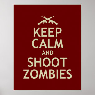 Póster Mantenga los zombis tranquilos y del lanzamiento