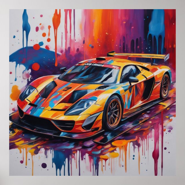 Póster Mantenga Race Car o diseñe su propio (Frente)