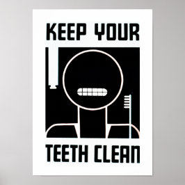 Póster Mantenga sus dientes limpios