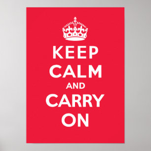Póster Mantenga tranquilo y lleve On_RED
