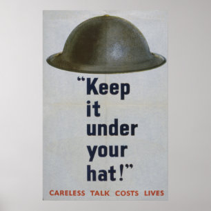 Póster Manténgalo Bajo Su Gorra, 1944-1945