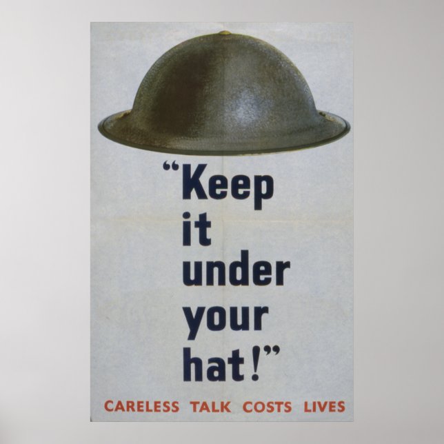Póster Manténgalo Bajo Su Gorra, 1944-1945 (Frente)