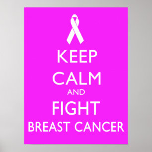 Póster Mantengan la calma y combatan el cáncer de mama