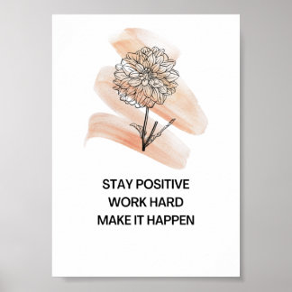 Póster Mantengan un trabajo positivo y una afirmación pos