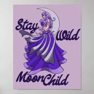 Póster Manténganse salvajes niños de la luna diosa de la 