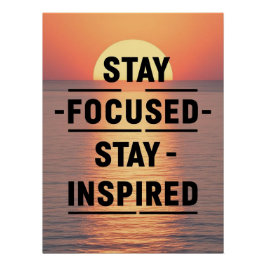 Póster Manténgase centrado e inspirado