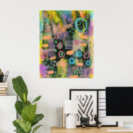 Póster Manteniendo la Fe 1 Pintura abstracta de flores