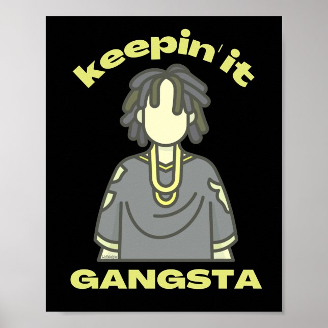Póster MANTENIÉNDOLO GANGSTA música hiphop divertida (Frente)