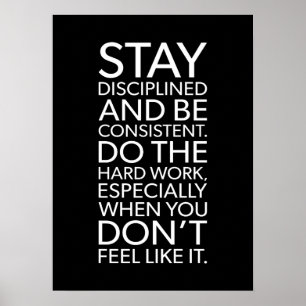 Póster Mantente disciplinado y coherente - Gimnasio, agit