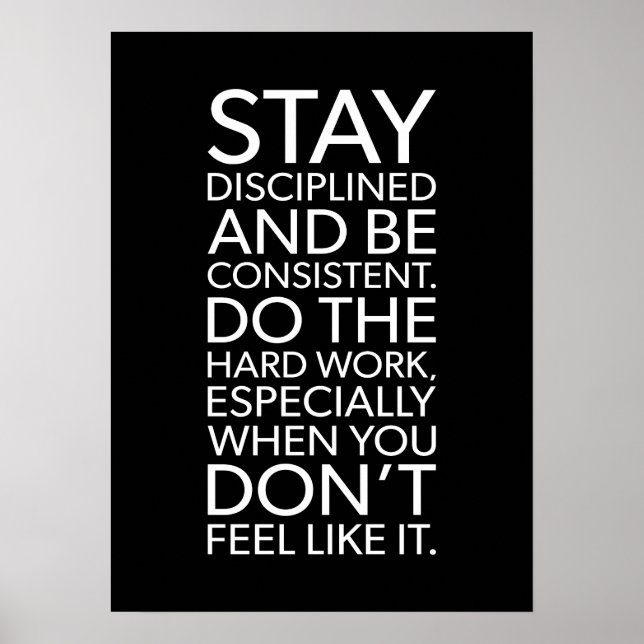 Póster Mantente disciplinado y coherente - Gimnasio, agit (Frente)