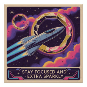 Póster Mantente enfocado y extra brillante