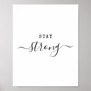 Póster Mantente Fuerte Cita Minimalista Moderna Motivacio
