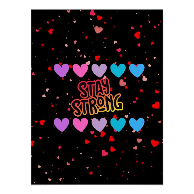 Póster Mantente fuerte en la tipografía (Anverso)