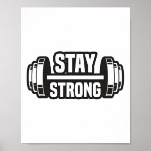 Póster Mantente fuerte Mo de construcción de cuerpos de e