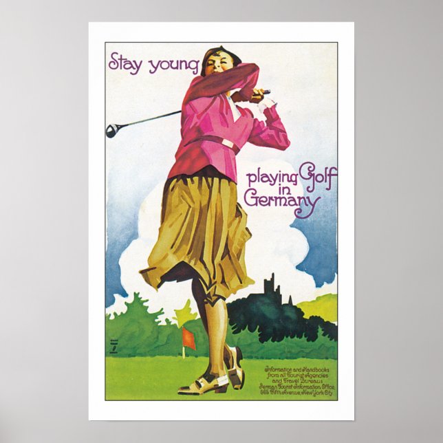 Póster Mantente joven jugando al golf en Alemania (Frente)