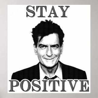 Póster Mantente positivo Charlie Sheen
