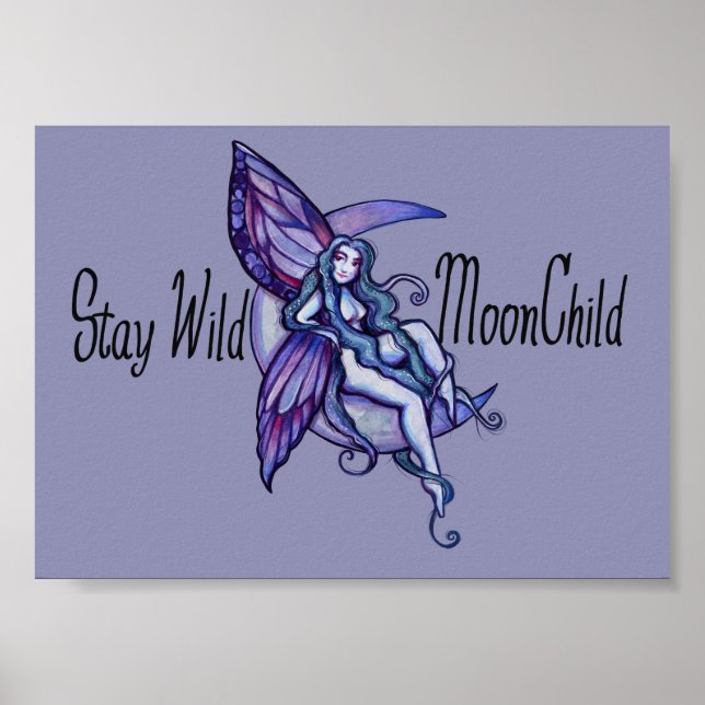 Póster Mantente salvaje MoonChild Moon Child Fairy Purple (Frente)