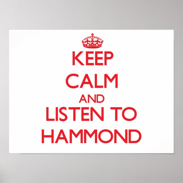 Póster Mantente tranquilo y escucha a Hammond (Frente)