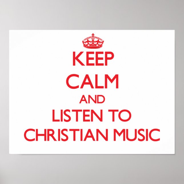 Póster Mantente tranquilo y escucha MÚSICA CRISTIANA (Frente)