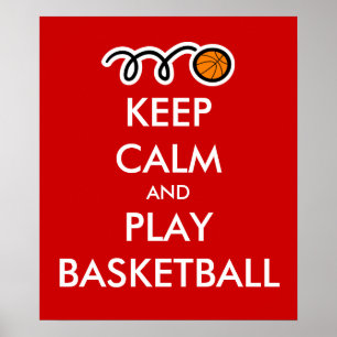 Póster Mantente tranquilo y juega baloncesto   Poster Dep