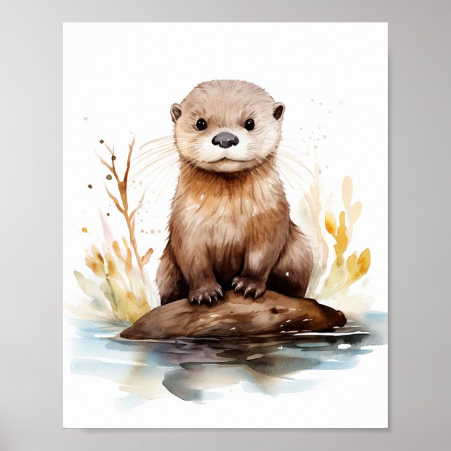 Póster Mantequilla de acuarela adorable (Frente)
