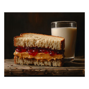 Póster Mantequilla de cacahuete y pintura de sandwich de 