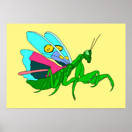 Póster Mantis de oración colorida