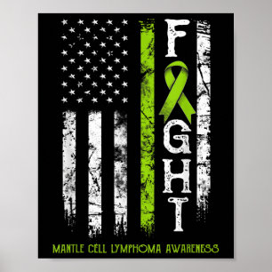 Póster Mantle Cell Lymphoma Warrior Bandera De Ee. Uu.