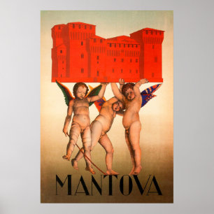 Póster Mantova, Poster de Viajes de la Viñeta de Italia