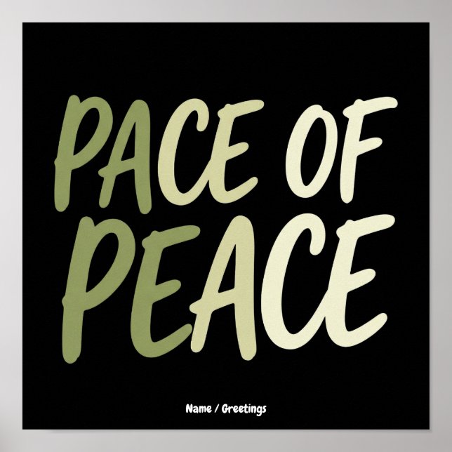 Póster Mantra de Mindfulness de Vida Lenta Verde de Pace  (Frente)