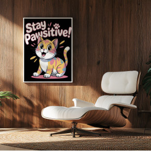 Póster Mantra de positividad felina
