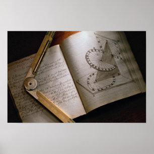 Póster Manual de cálculo y regla del arquitecto victorian