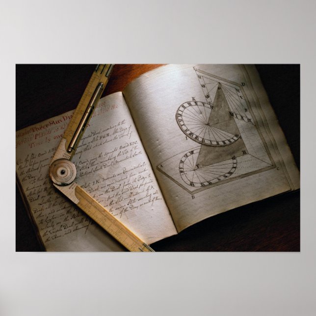 Póster Manual de cálculo y regla del arquitecto victorian (Frente)
