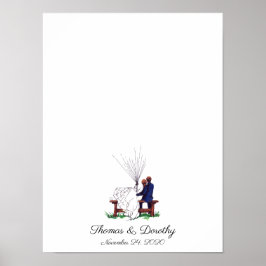 Póster Manual de huellas dactilares de la pareja del boda