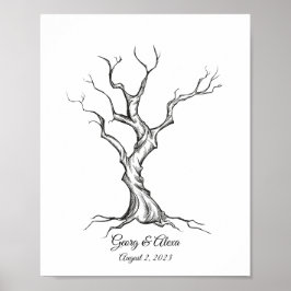 Póster Manual de huellas dactilares del Boda del árbol de
