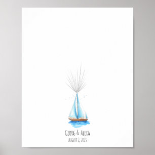 Póster Manual de huellas dactilares para barcos de color 