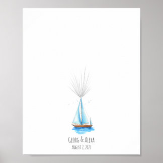 Póster Manual de huellas dactilares para barcos de color