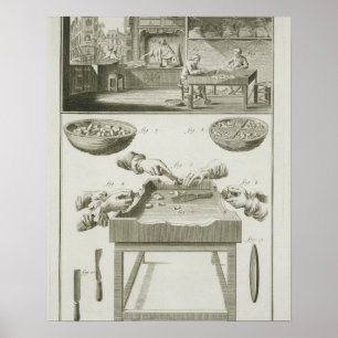 Póster Manufacture of bottle corks, from the 'Encyclopedi